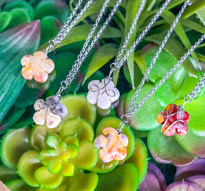 Crazy Lace Agate Flower Choker Necklace