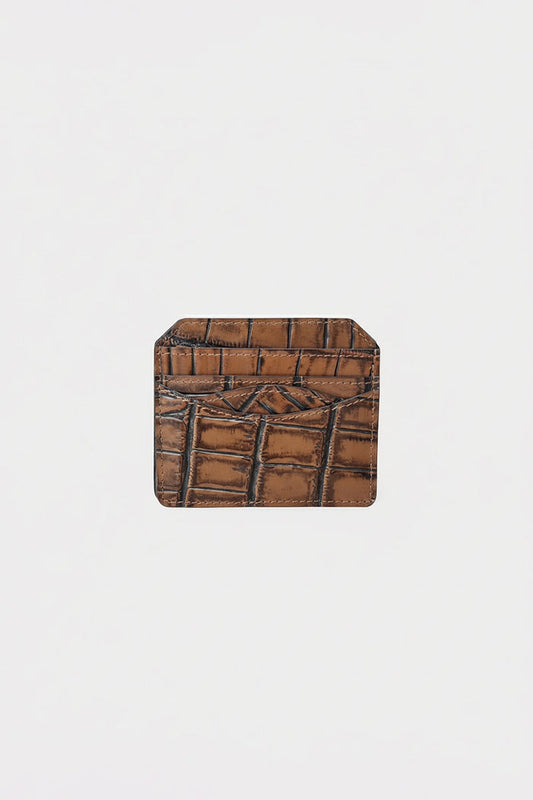 Croc Textured Leather Cardholder (LW-20)