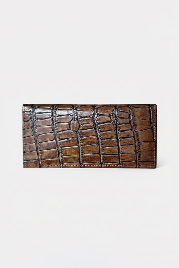 Croc Textured Leather Long Wallet (LW-01)