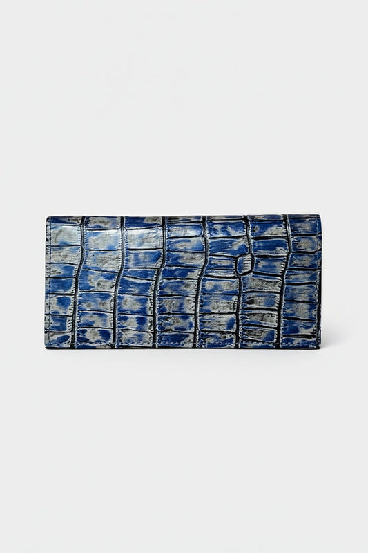 Croc Textured Leather Long Wallet (LW-03)