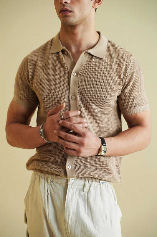 Crochet Knitted Button Down Shirt (KBD-07)