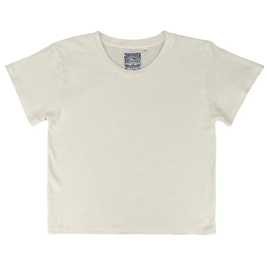 CROPPED LOREL TEE WASHED WHITE