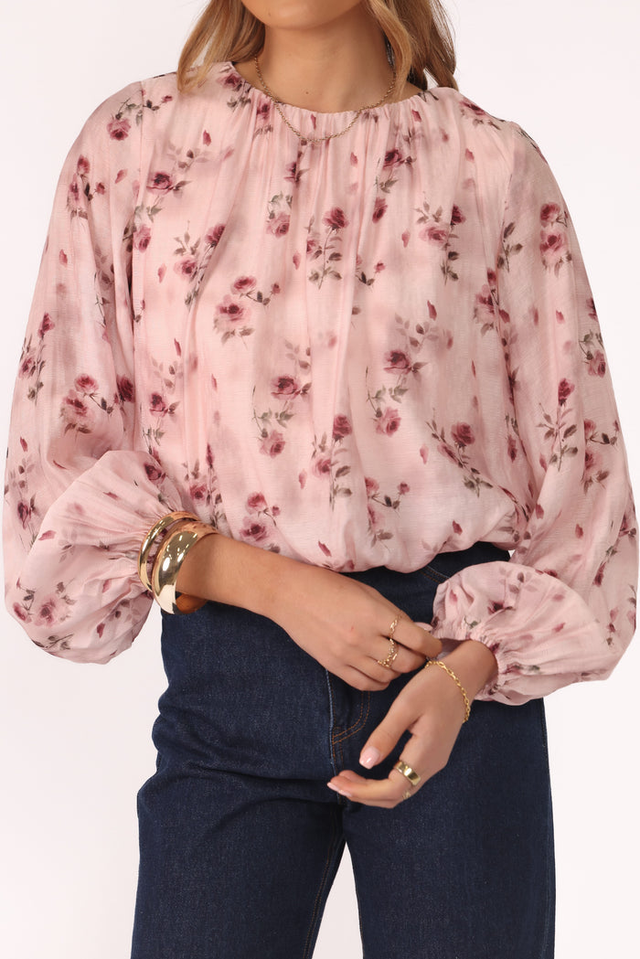 Petal and Pup USA TOPS Dallas Long Sleeve Top - Pink Rose