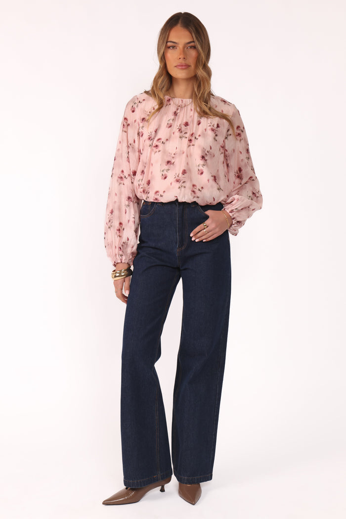 Petal and Pup USA TOPS Dallas Long Sleeve Top - Pink Rose