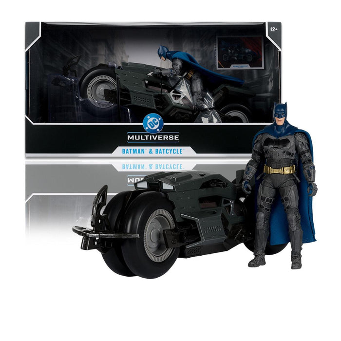 DC Multiverse 7 Inch Scale Action Figure Vehicle - Batman & Batcycle (Flash Movie)
