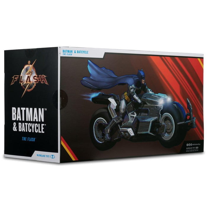 DC Multiverse 7 Inch Scale Action Figure Vehicle - Batman & Batcycle (Flash Movie)