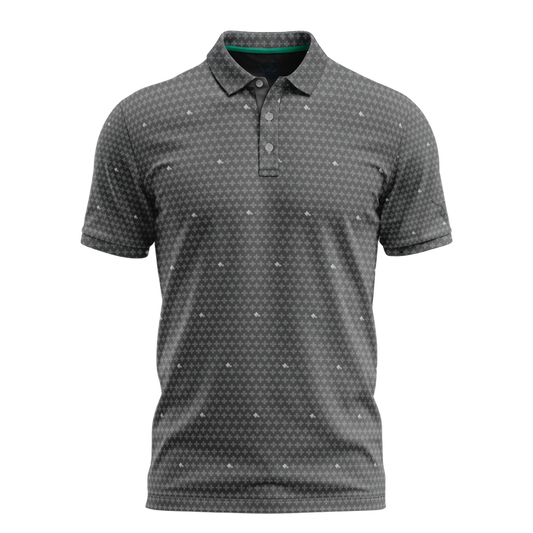 "Ditsy Ulu Quilt" Tonal Stone - OGA Men's Polo - Tonal Grays
