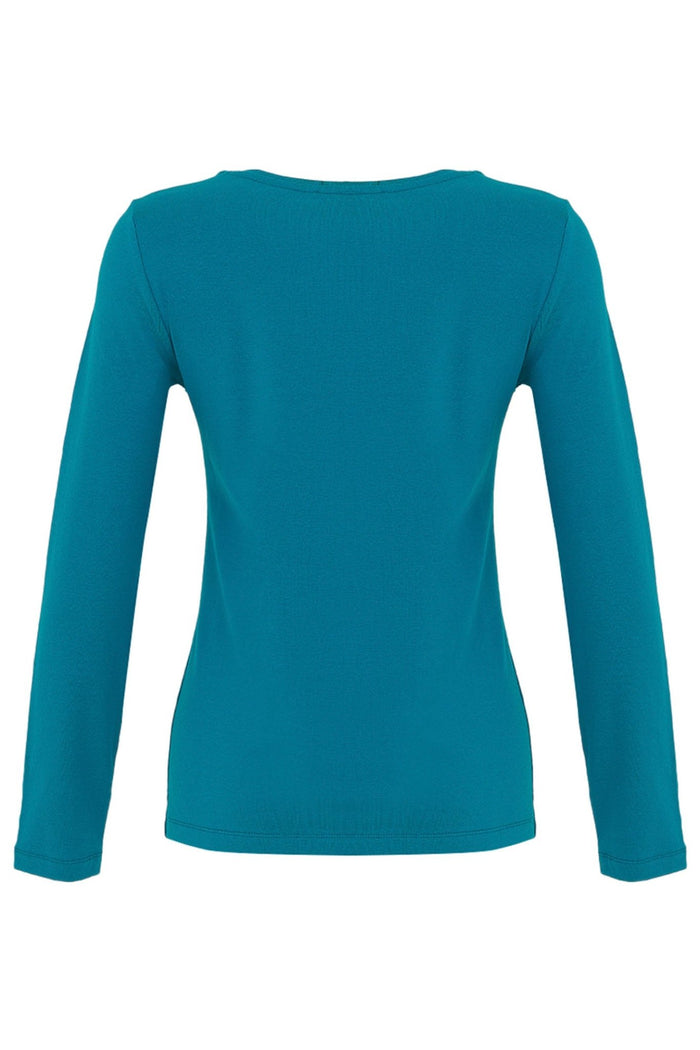 Dolcezza 74500 Teal Blue Long Sleeve T-Shirt Top - Dotique
