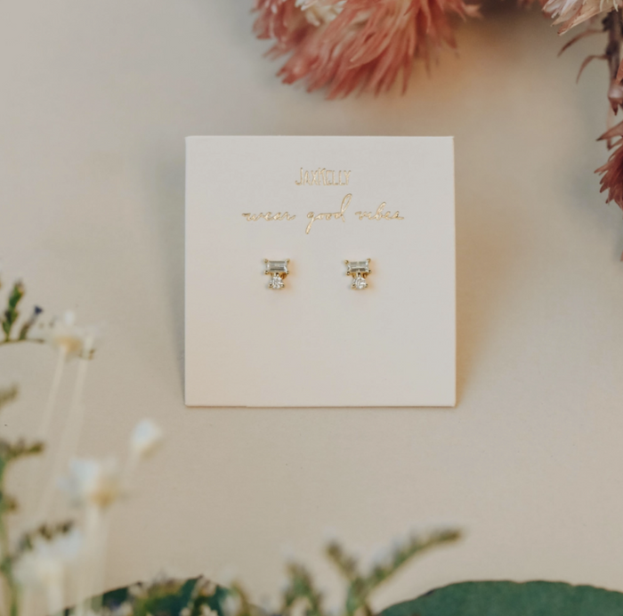 Double Stack Stud Earrings