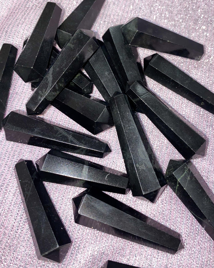 Double Terminated Black Onyx Points