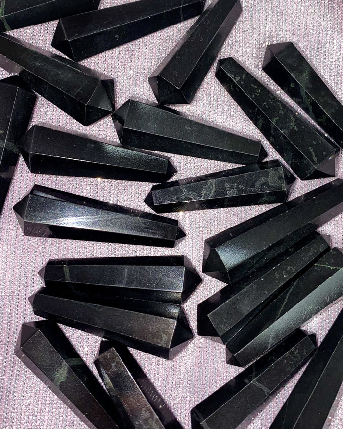 Double Terminated Black Onyx Points