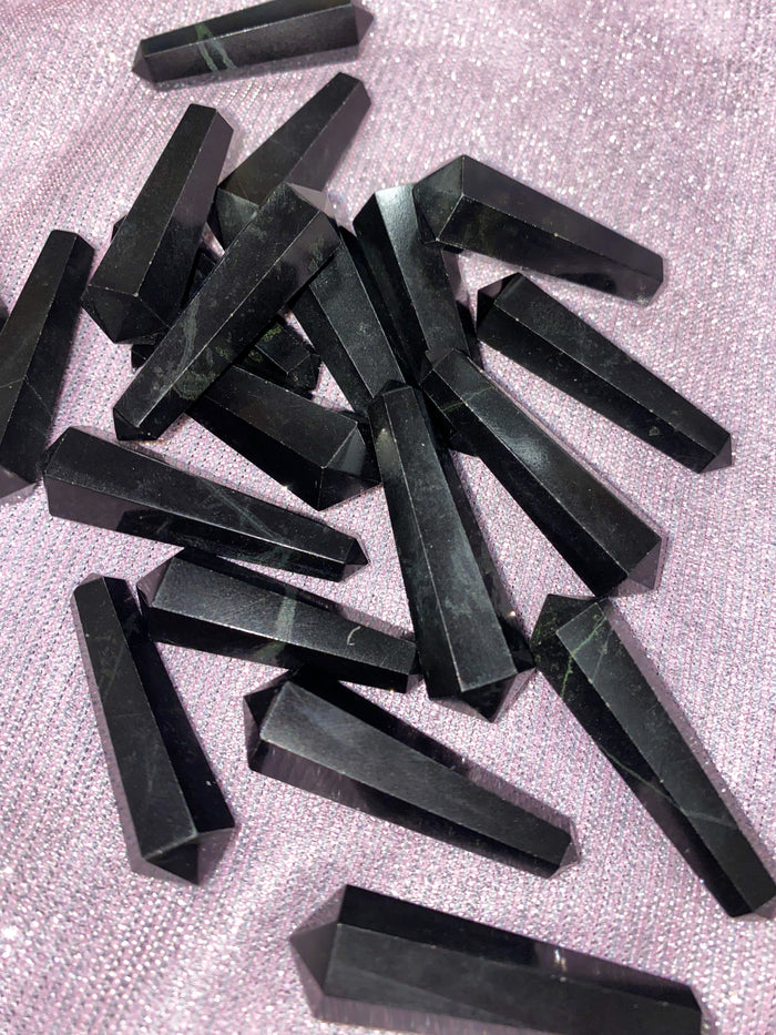 Double Terminated Black Onyx Points