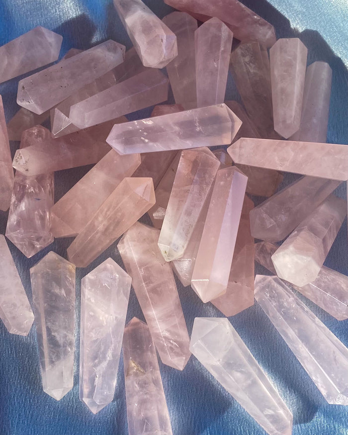 Double Terminated Rose Quartz Points