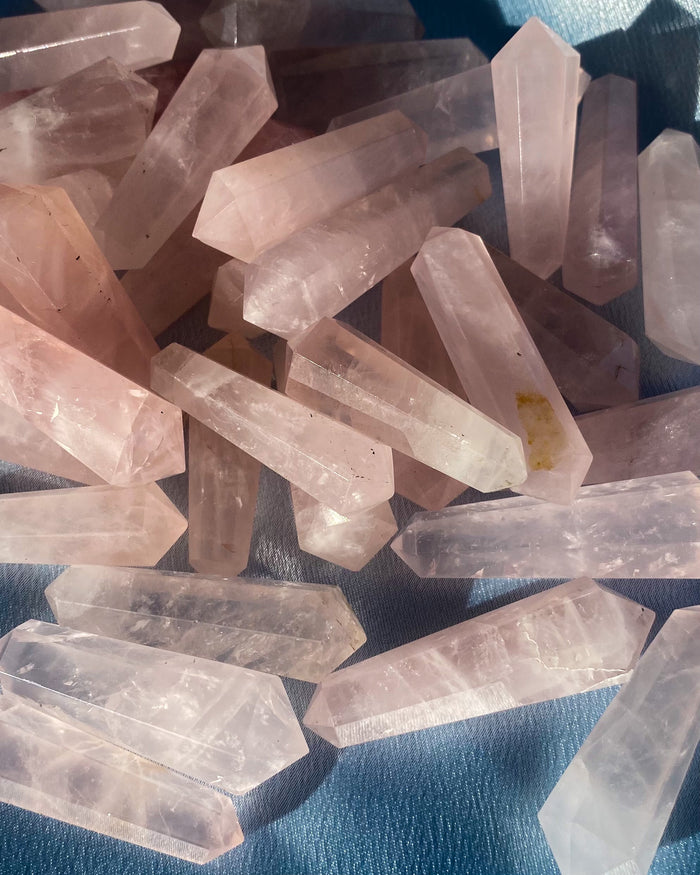 Double Terminated Rose Quartz Points