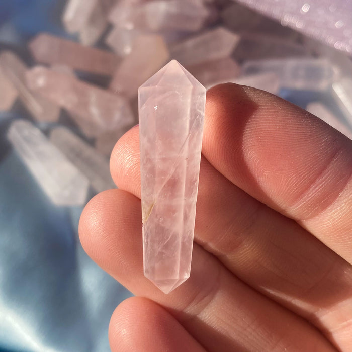 Double Terminated Rose Quartz Points