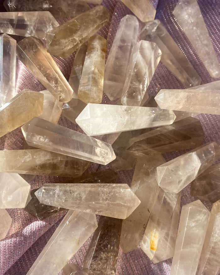 Double Terminated Smokey Quartz Points