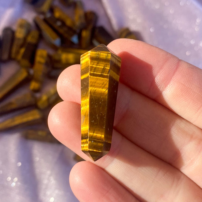 Double Terminated Tigers Eye Points