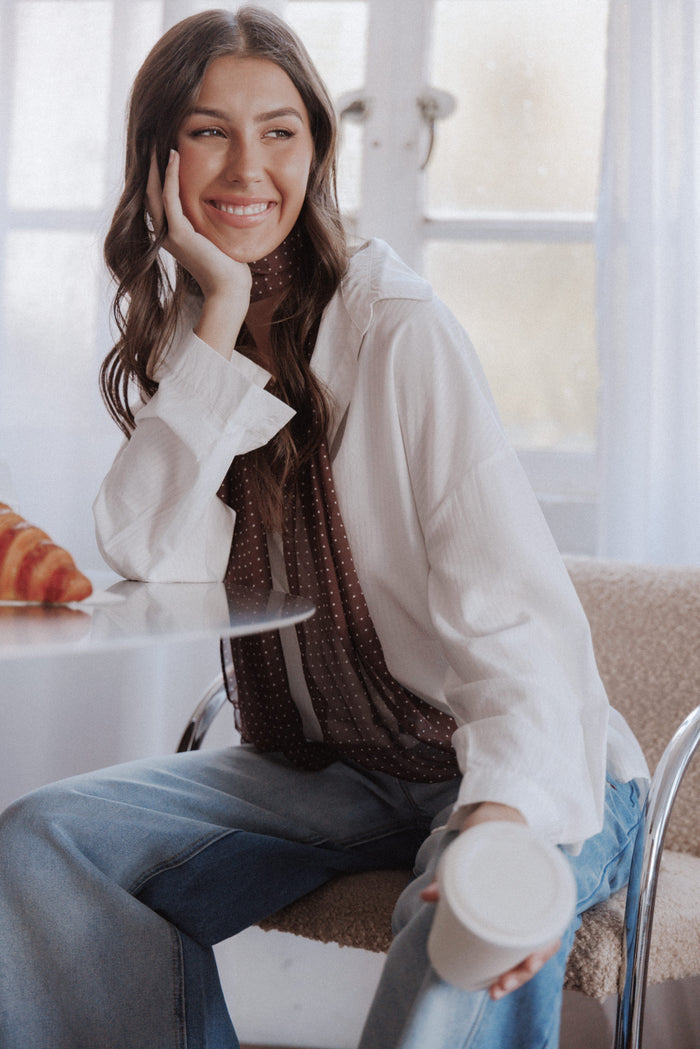 Petal and Pup USA TOPS Edwards Shirt - White Stripe