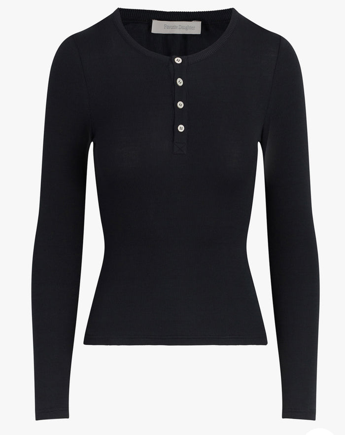 Favorite Daughter The Henley Ribbed Long Sleeve