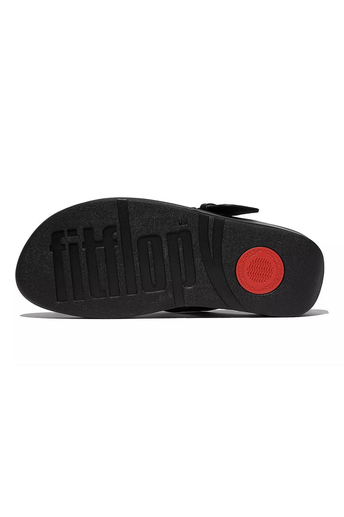 Fitflop Lulu Resin - Buckle Leather Toe - Post Sandals All Black - Dotique