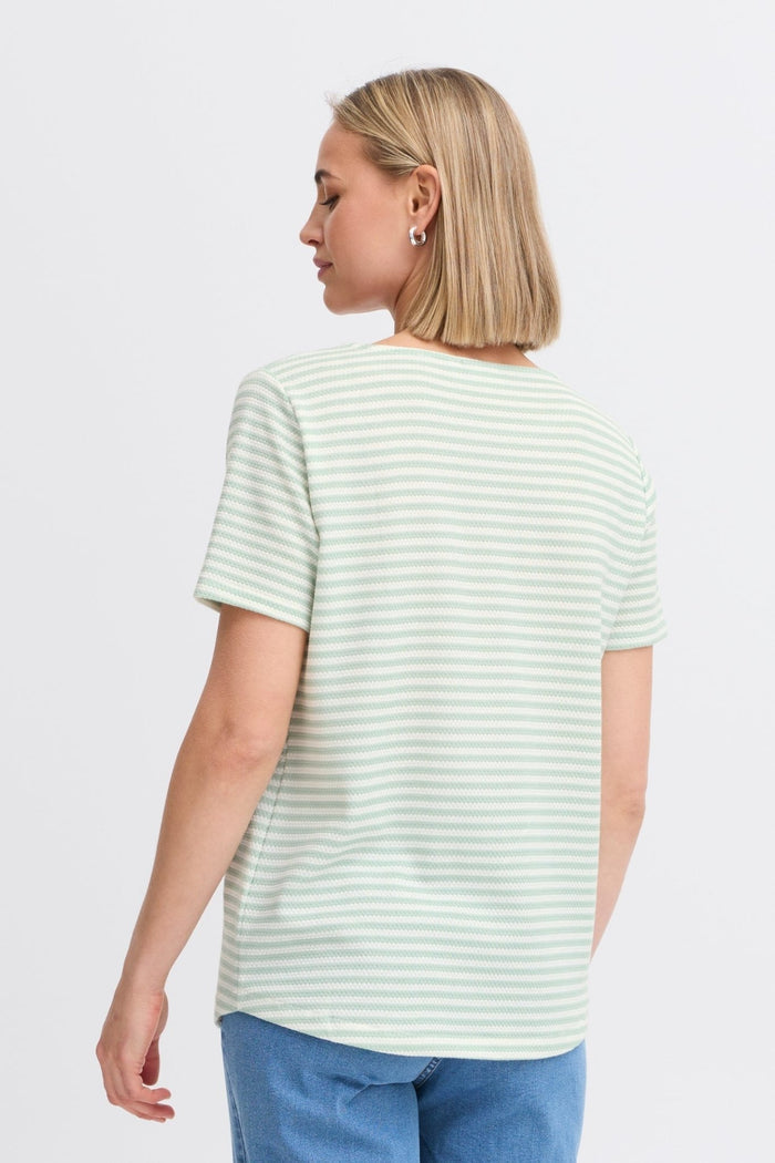 fransa-20615550-frjosie-tee-3-green-striped-t-shirt-Dotique-