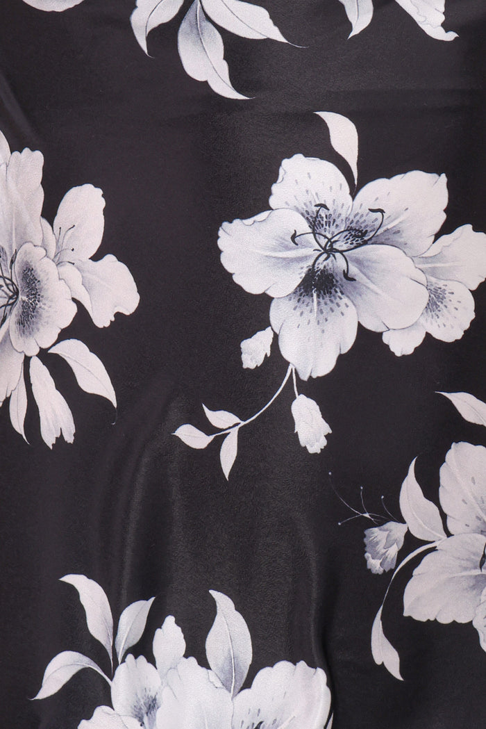 Petal and Pup USA DRESSES Freida Halter Midi Dress - Black Floral