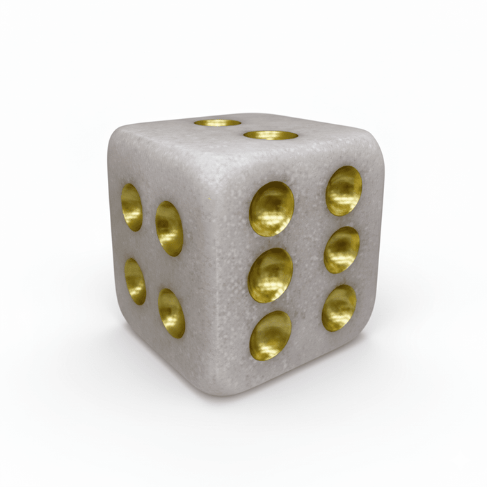 Gabrielle Medium Stone & Gold Decorative Dice Ornament Accessories