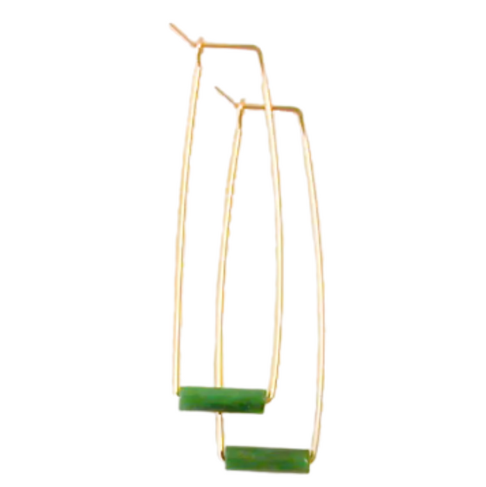 Gemstone Tube Rectangle Earring