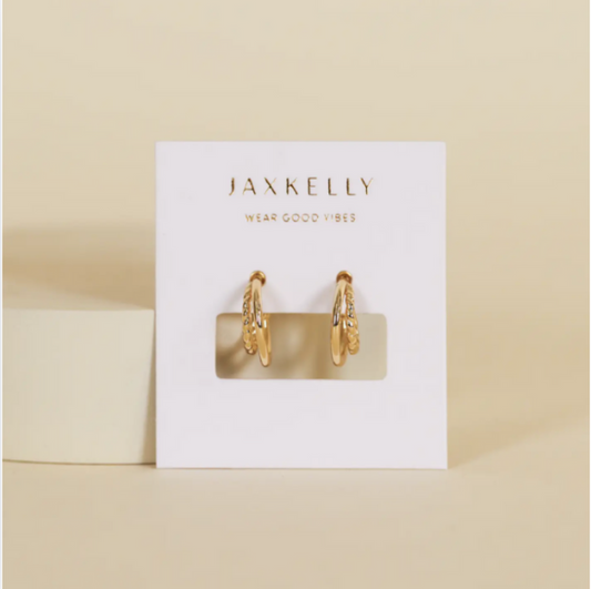 Gold Hoop Double Earring