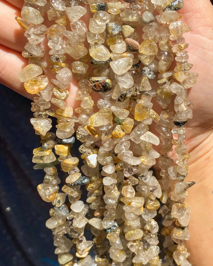 Golden Rutile Quartz Bead Necklace