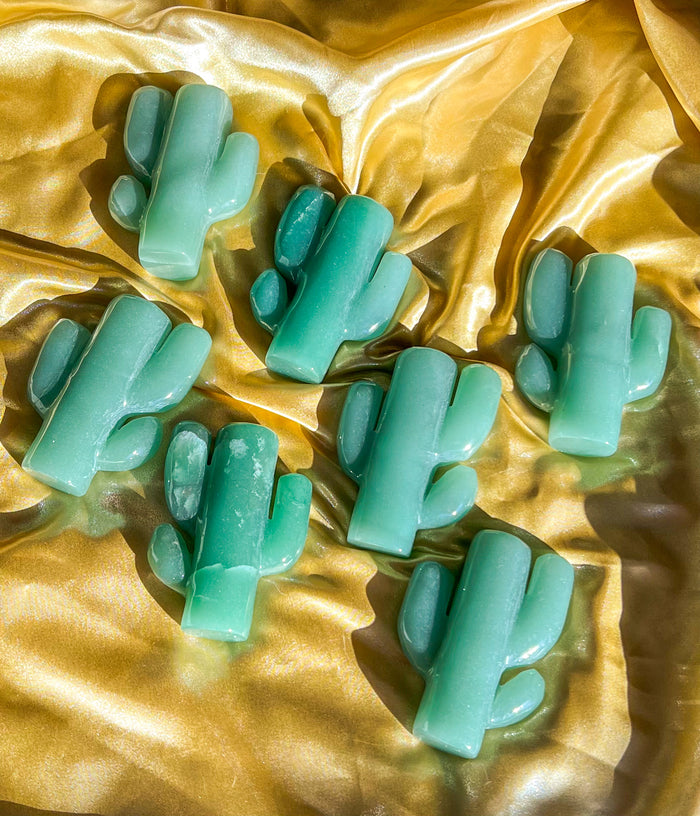 Green Aventurine Cactus | Cacti Crystal Self Standing Carving Home Decor Gemstone Desert Energy