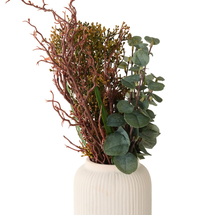 Greenery Arrangement in Ceramic Vase