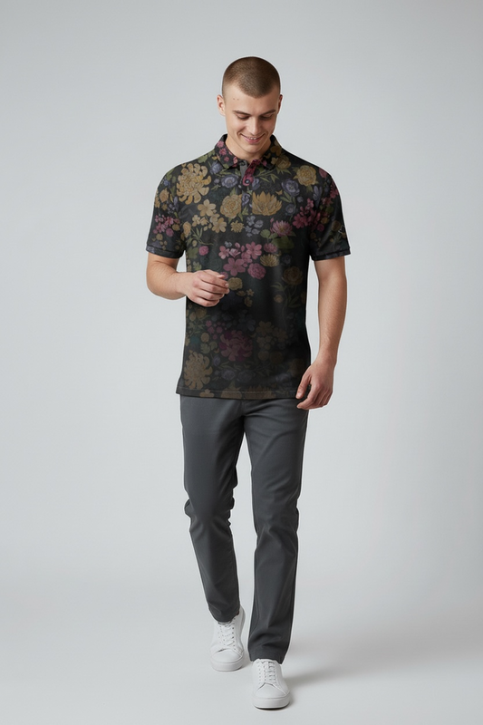 "Hana" Fade - OGA Men's Polo - Mulit Black Ombre