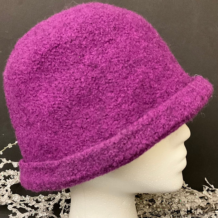 Hand Felted Wool Hat Fuchsia