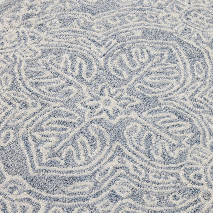 Henna Handtufted NZ Wool Runner Blue 70x200cm