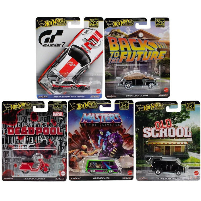 Hot Wheels Premium Pop Culture 2025 Vehicle Mix 3 - Set of 5
