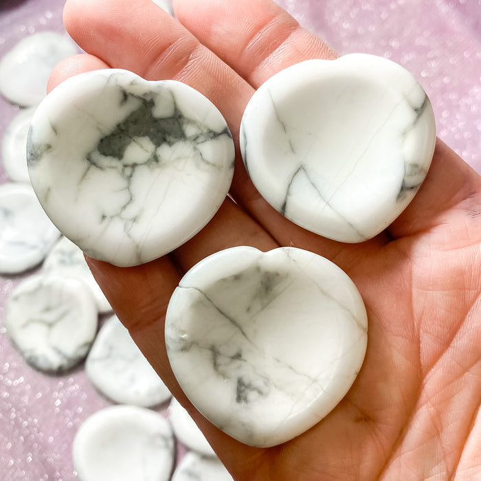 Howlite Heart Worry Stone