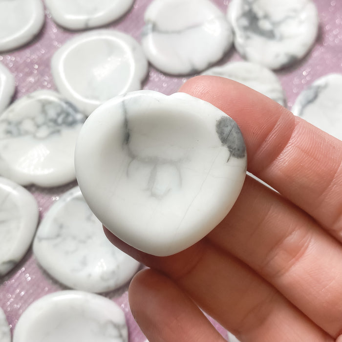Howlite Heart Worry Stone