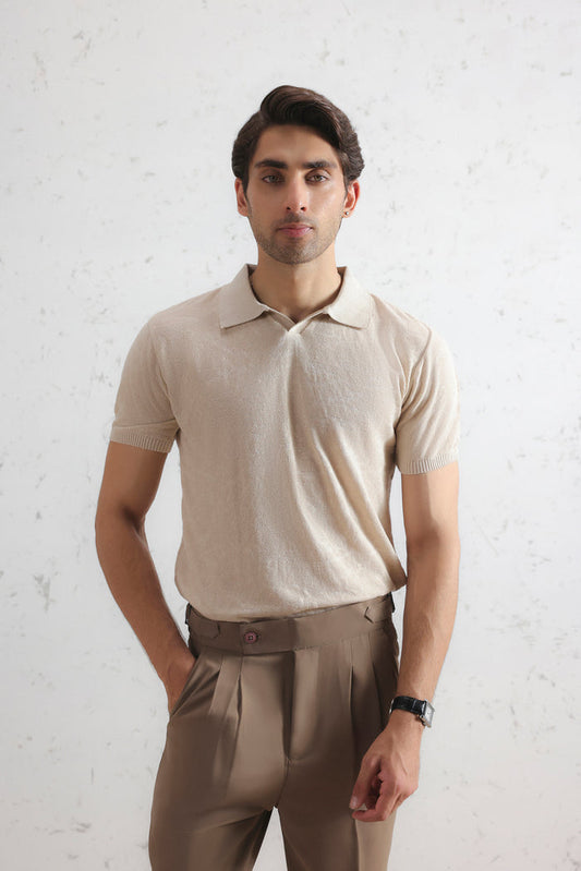 Jacquard Knit Polo Shirt
