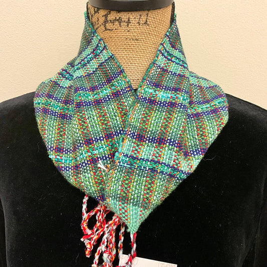 “Jamie” Infinity Scarf - J214 - Navy, Mint & Evergreen