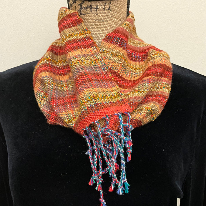 “Jamie” Infinity Scarf - J220 - Rust, Tan & Orange