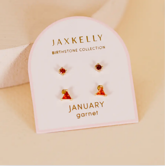 JaxKelly Birthstone Duo Earrings