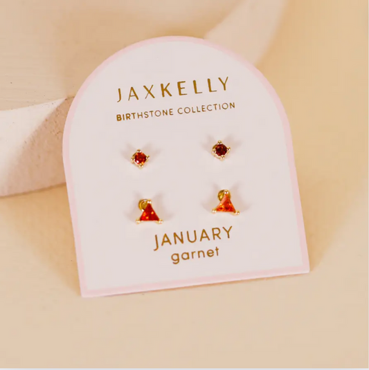 JaxKelly Birthstone Duo Earrings