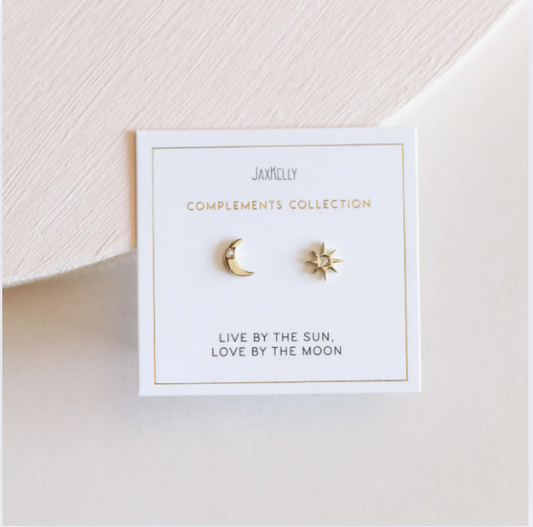 JaxKelly Complements - Sun & Moon - Gold Earrings