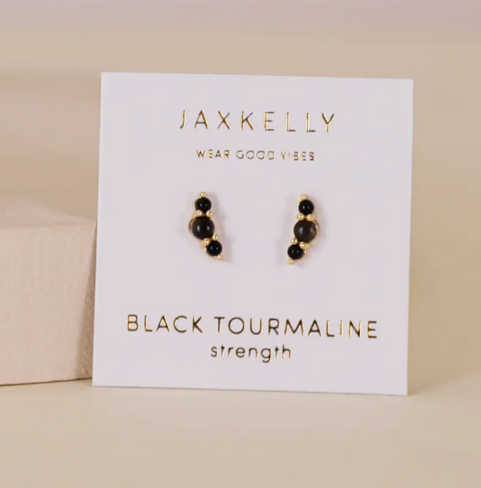 JaxKelly Crescent Gold Earrings