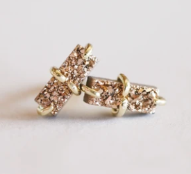 JaxKelly Druzy Bar Stud Earrings