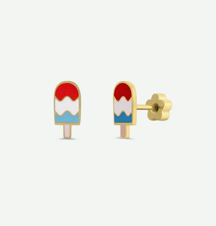 JaxKelly Enamel Flat Back Kid Earrings