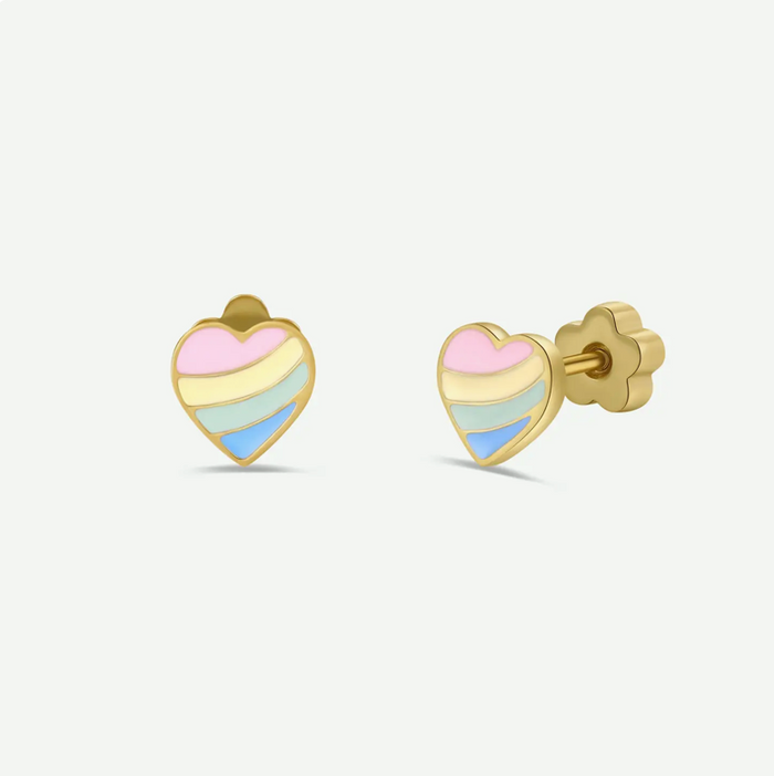 JaxKelly Enamel Flat Back Kid Earrings