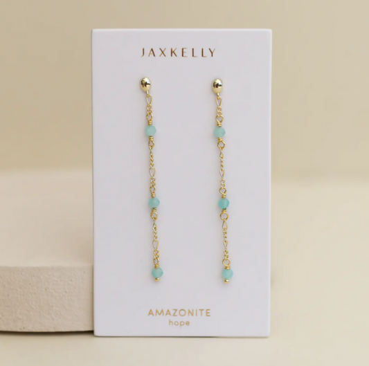JaxKelly Gemstone Chain Drop Earring