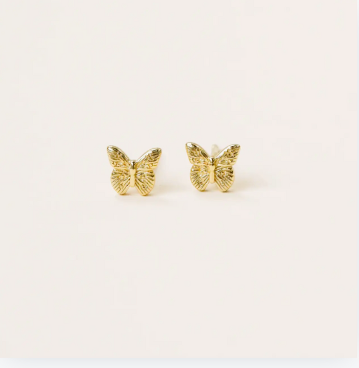 JaxKelly Gold Butterfly Stud Earrings